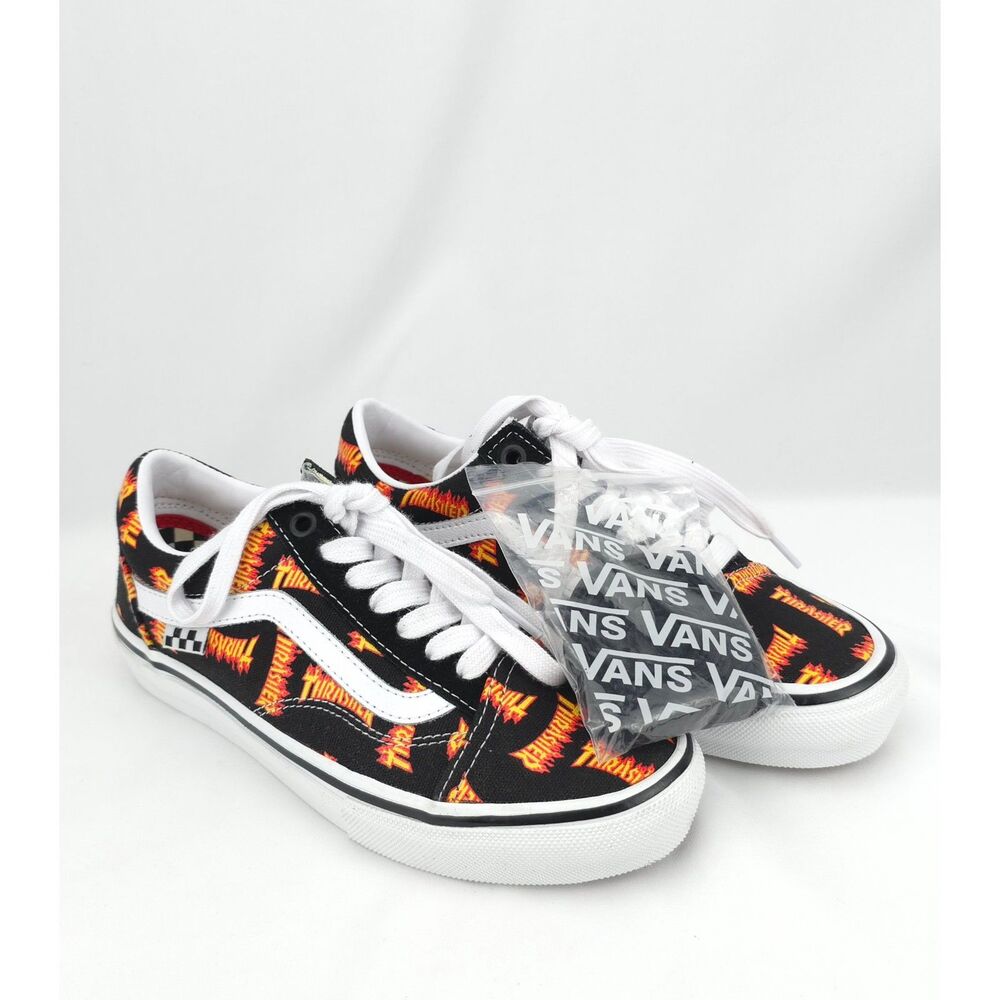Vans x Thrasher Old Skool Black Multi Street Skater Shoes Mens 4.5/ Womens‎ 6